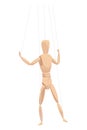 Wooden marionette with joints. Wood human anatomy, statue doll or handmade puppet theater toy men figure. Dummy or Royalty Free Stock Photo