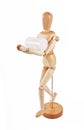 Wooden marionette working Royalty Free Stock Photo