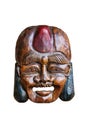 Wooden mask isolated on white Royalty Free Stock Photo