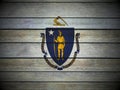 Wooden Massachusetts flag