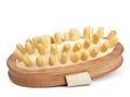 Wooden massage brush isolated