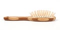 Wooden massage comb over white Royalty Free Stock Photo