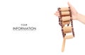 Wooden massager for the back in hand pattern Royalty Free Stock Photo