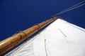 Wooden mast and latin sail Royalty Free Stock Photo