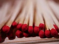 Wooden matches for lighting in a row Royalty Free Stock Photo