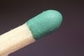 wooden matchstick with green head Royalty Free Stock Photo