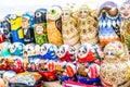 Wooden matryoshka babushka dolls for sale on a market in Kiev Kyiv, Ukraine