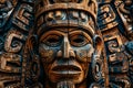 Wooden Mayan Mask, Carved Mexican Tribe Mask, Wooden Masks of Maya