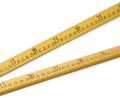 wooden measuring ruler in centimeter isolated on white Royalty Free Stock Photo