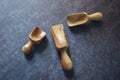 Wooden measuring scoops