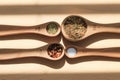 Measuring spoons with spices Royalty Free Stock Photo