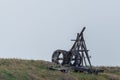 Wooden Medieval Catapult Ballistic Device. Ancient Military Technology Royalty Free Stock Photo