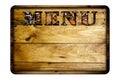 Wooden menu board.