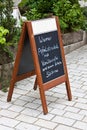 Wooden menu board Royalty Free Stock Photo