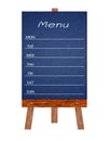 Wooden menu display Sign, Frame restaurant message board, Isolated on white background. Royalty Free Stock Photo