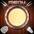 Wooden Menu with Metal Porthole Royalty Free Stock Photo