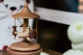 Wooden merry-go-round music box - Decoration in a child`s room
