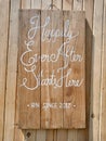 Wooden message board for newly wedding couple