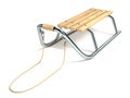 Wooden metal sledge with rope 3D