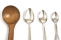 Wooden and metal spoon