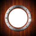 Wooden and Metallic Porthole Royalty Free Stock Photo