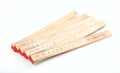 Wooden meter isolated on white background Royalty Free Stock Photo