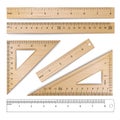 Wooden Rulers Set Vector. Metric Imperial. Centimeter, Inch.