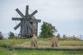 Wooden mil in historical orthodox museum Kizhi. Island Karelia O Royalty Free Stock Photo