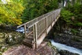 Miners Bridge, wooden crossing in Betws Y Coed Royalty Free Stock Photo