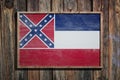 Wooden Mississippi flag Royalty Free Stock Photo