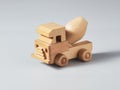 Wooden mixer truck toy Royalty Free Stock Photo