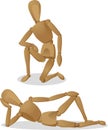 Wooden model man cartoon illustrations Royalty Free Stock Photo