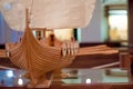 Wooden model of an old ship Royalty Free Stock Photo