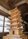 Wooden model of six-storied Pagoda. Kamakura