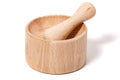 Wooden mortar and pestle Royalty Free Stock Photo