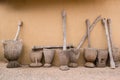 Wooden mortar and pestle