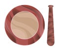 Wooden Mortar and Pestle on White Background