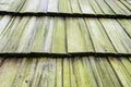 Wooden mossy shingle background