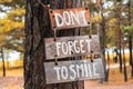 A wooden motivating sign - DonÃ¢â¬â¢t forget to smile