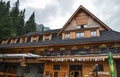 Wooden mountain hostel (Horsky Hotel Popradske pleso) in High Tatras, Slovakia