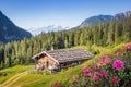 Wooden mountain hut in the alps, Salzburg, Austria Royalty Free Stock Photo