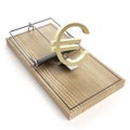 Wooden mouse trap with euro sign