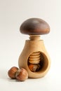 Wooden mushroom cracking nut