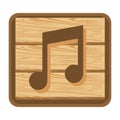 wooden music button