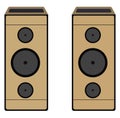 Wooden music speaker, icon