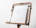 A wooden music stand with a sheet of music on it Ai generated Royalty Free Stock Photo