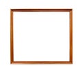 Wooden narrow brown picture frame cutout Royalty Free Stock Photo