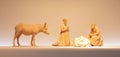 Crib Jesus, Joseph, Maria and a donkey Royalty Free Stock Photo