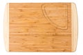 Wooden new cutting board for the cook on a white background Royalty Free Stock Photo