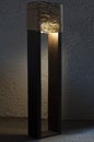 Wooden night light. Decorative lamp. Loft style
